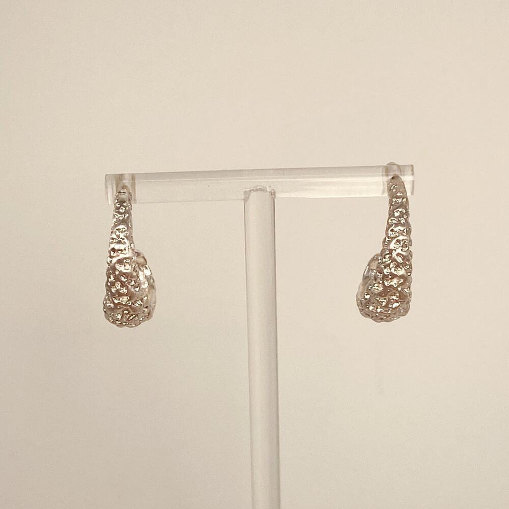 Silver Earrings Hammered Sterling Silver Hoops